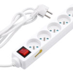 PRELUNGITOR CU ÎNTRERUPĂTOR, 5 PRIZE CU ÎMPĂMÂNTARE, 1,5M