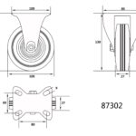 ROATĂ FIXĂ PENTRU CĂRUCIOR 100/30/50MM