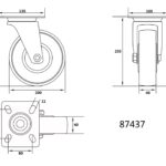 ROATĂ PIVOTANTĂ CAUCIUCATA CĂRUCIOR 200MM
