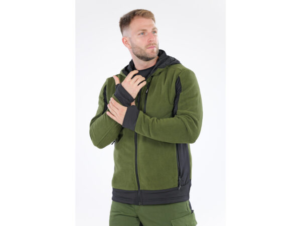 JACHETA FLEECE CU GLUGA SARNA VERDE L