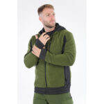 JACHETA FLEECE CU GLUGA SARNA VERDE 3XL