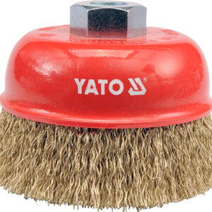 PERIE CUPĂ 100MM, PRINDERE M14, SÂRMĂ PLACATĂ CU ALAMĂ